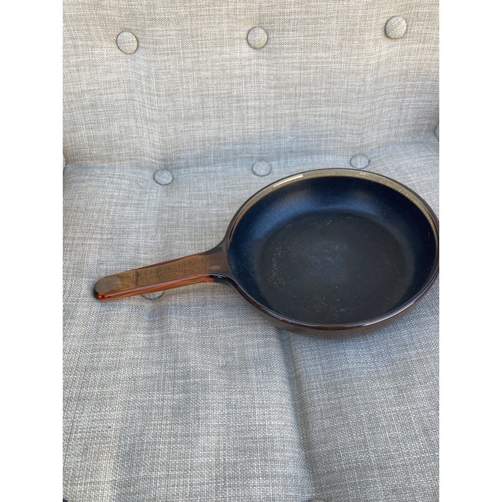 Vintage Corning Vision Pyrex Ware 7" Skillet Amber Visions non stick Fry Pan